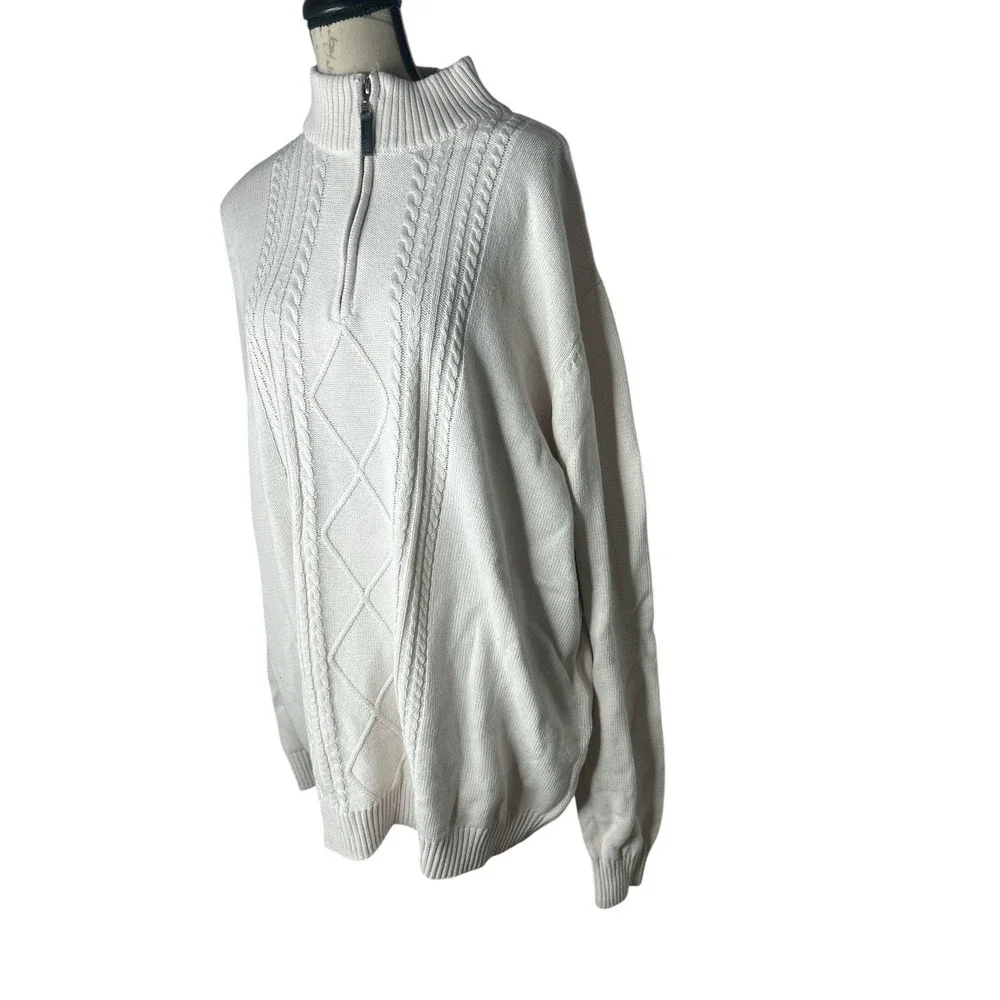 Liberty Blues by KingSize Men's Big & Tall Shoreman'S Quarter Zip Cable Knit 7XL